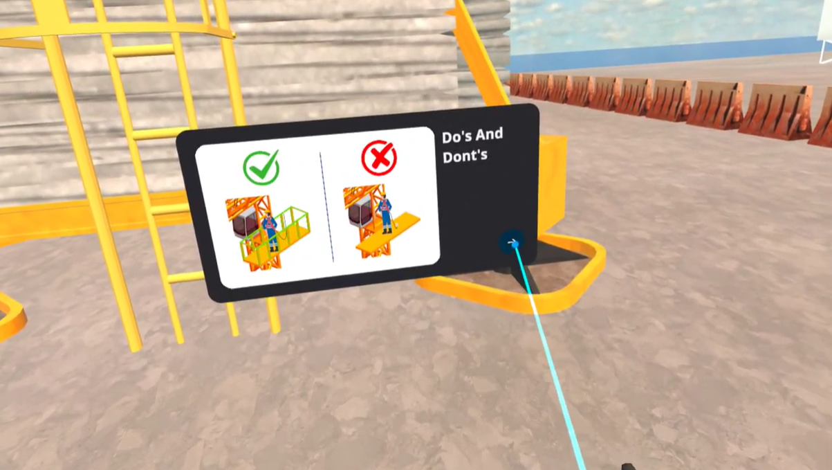 VR Work at height safety training simulator