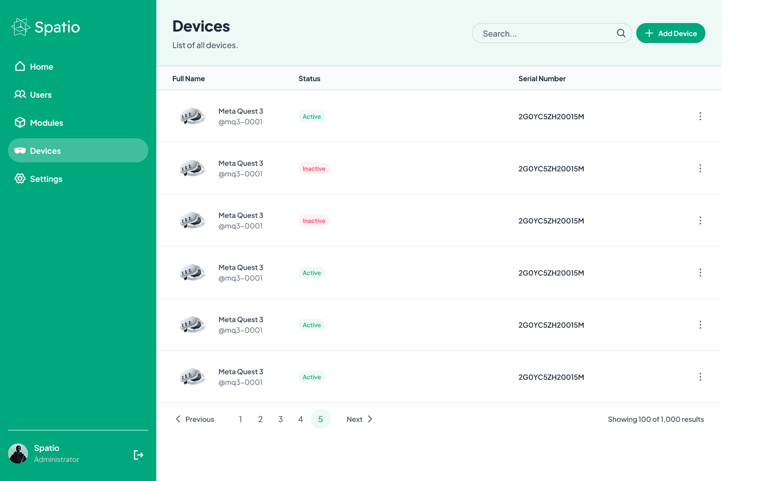 Manage Training Modules and Devices